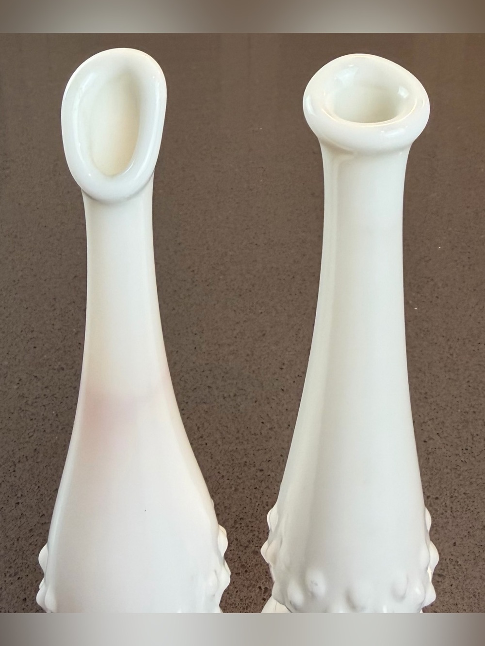 (2-Piece) Vintage White Milk Glass Hobnail Bud Vases, OS - Picture 4 of 14